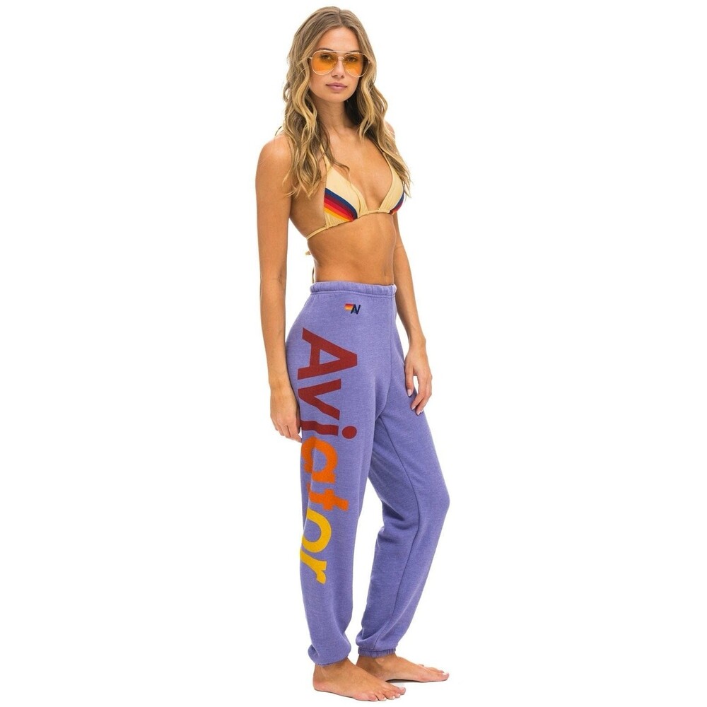 Aviator Nation Logo 2 Sweatpants Lavendar Purple XS Flawed